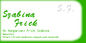 szabina frick business card
